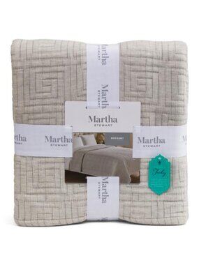 MARTHA STEWART Grey Gingham Blanket